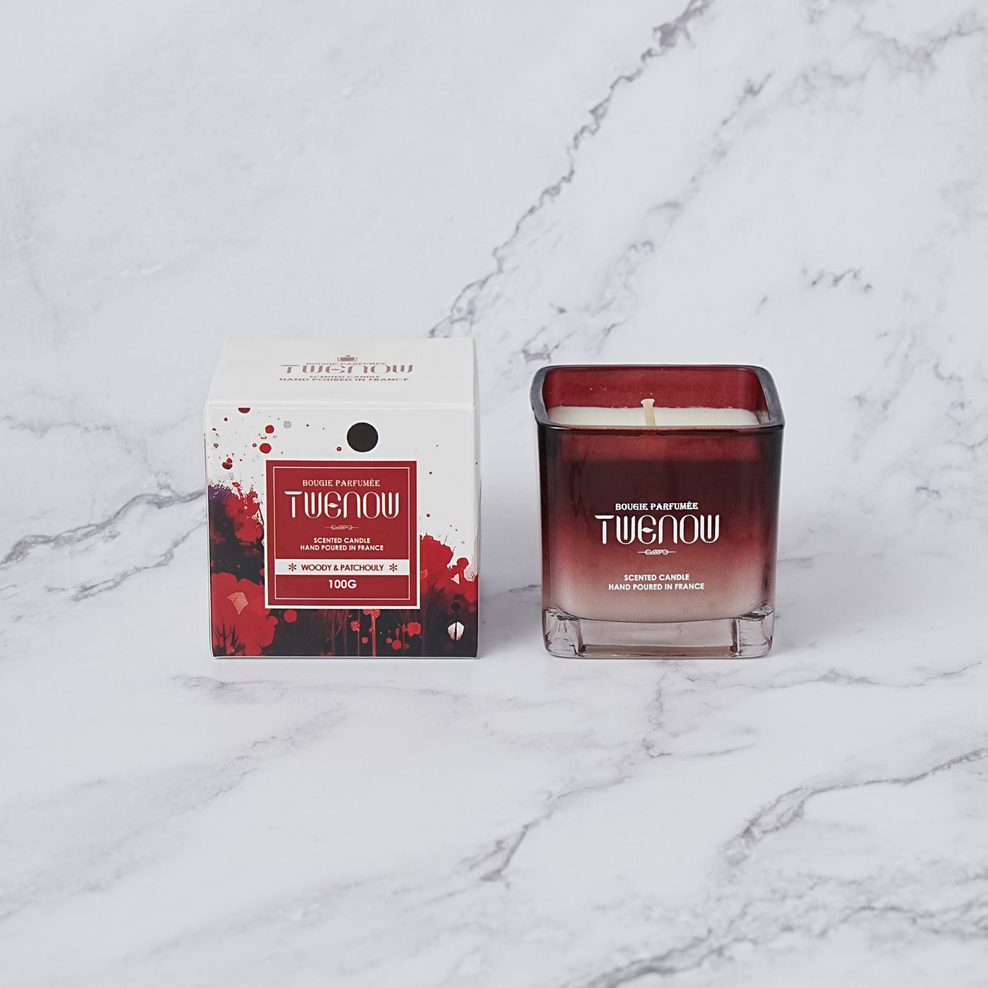 Bougie parfumée carrée